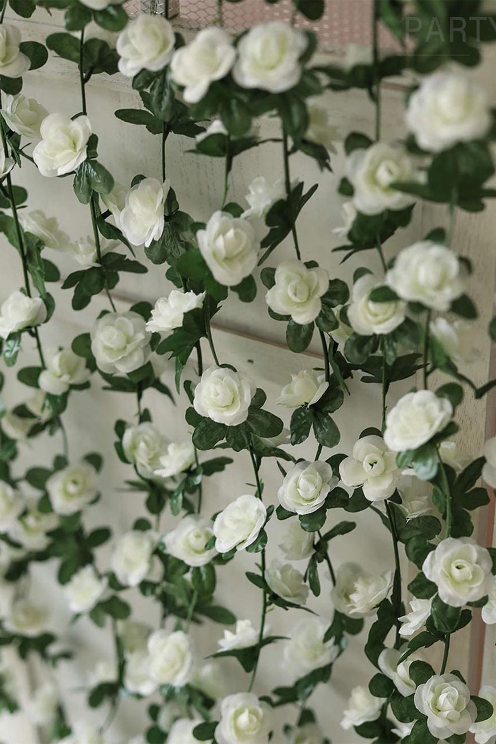 Yapay Beyaz Gül Sarmaşık Çiçek