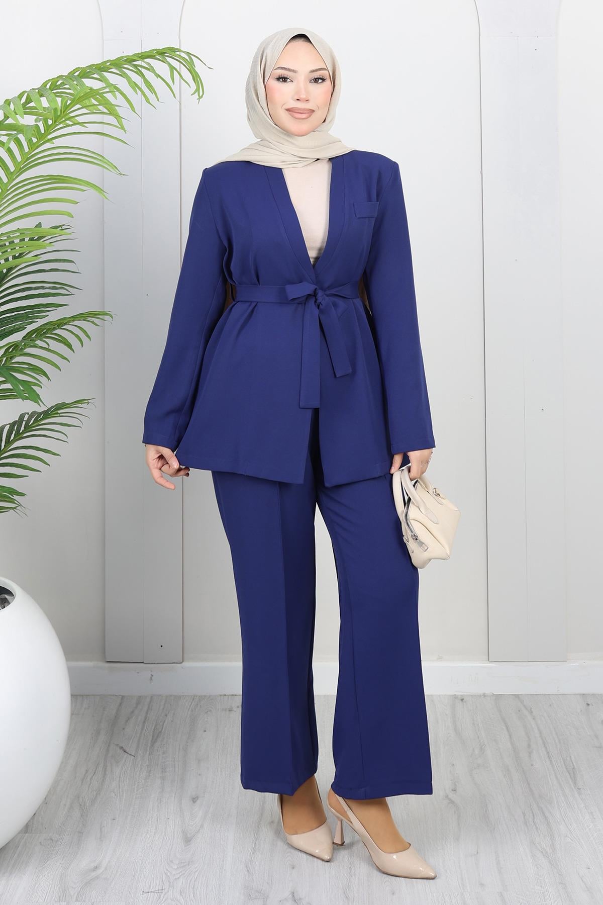 Soft Blazer Takım İndigo İndigo 19389