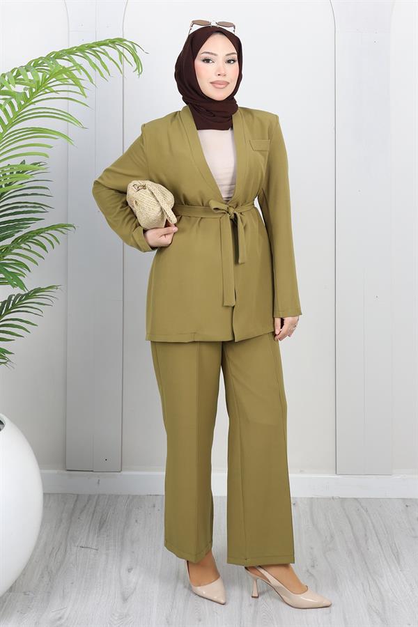 Soft Blazer Takım Haki Haki 19389