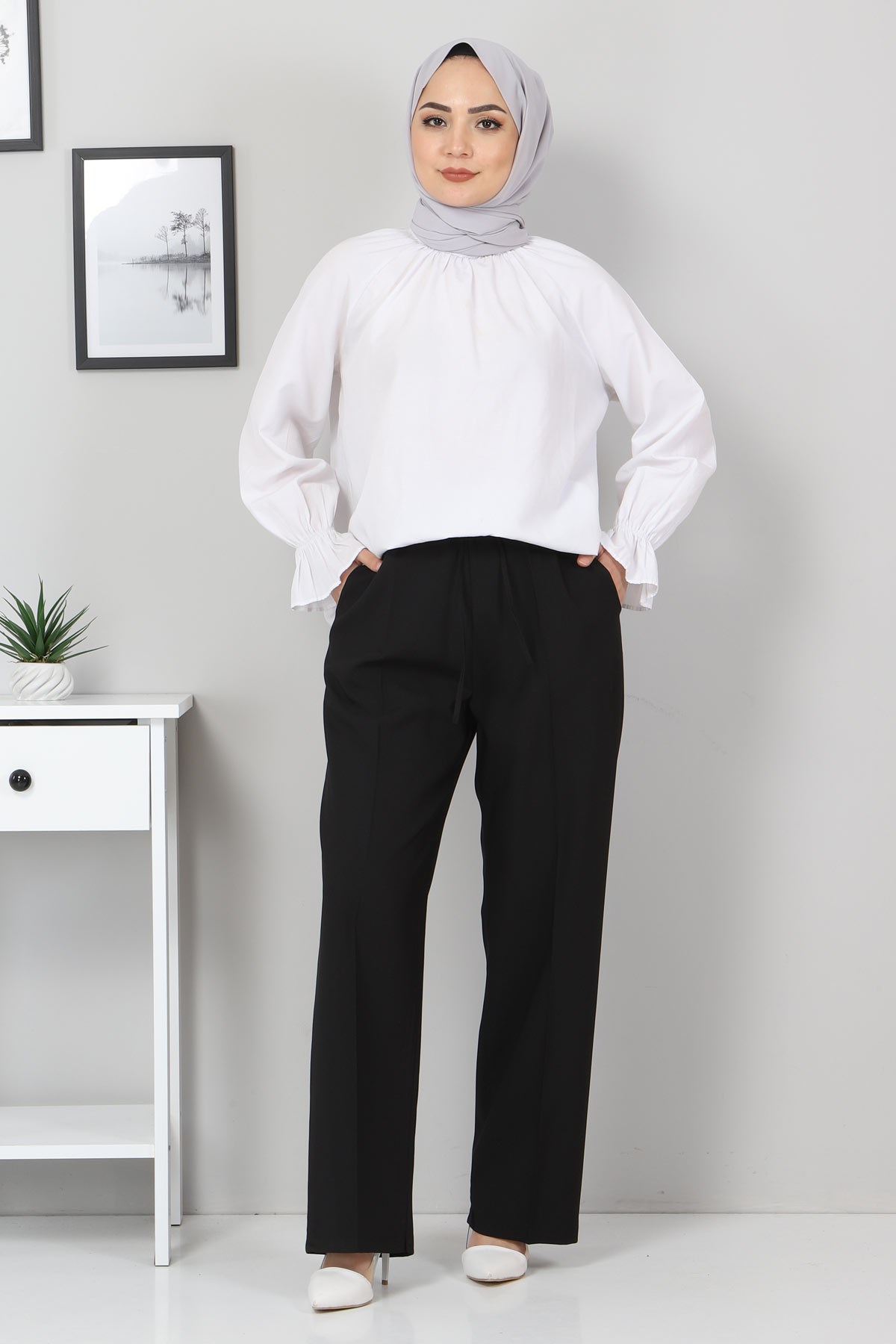 Beli Lastikli Pantolon Siyah 10778