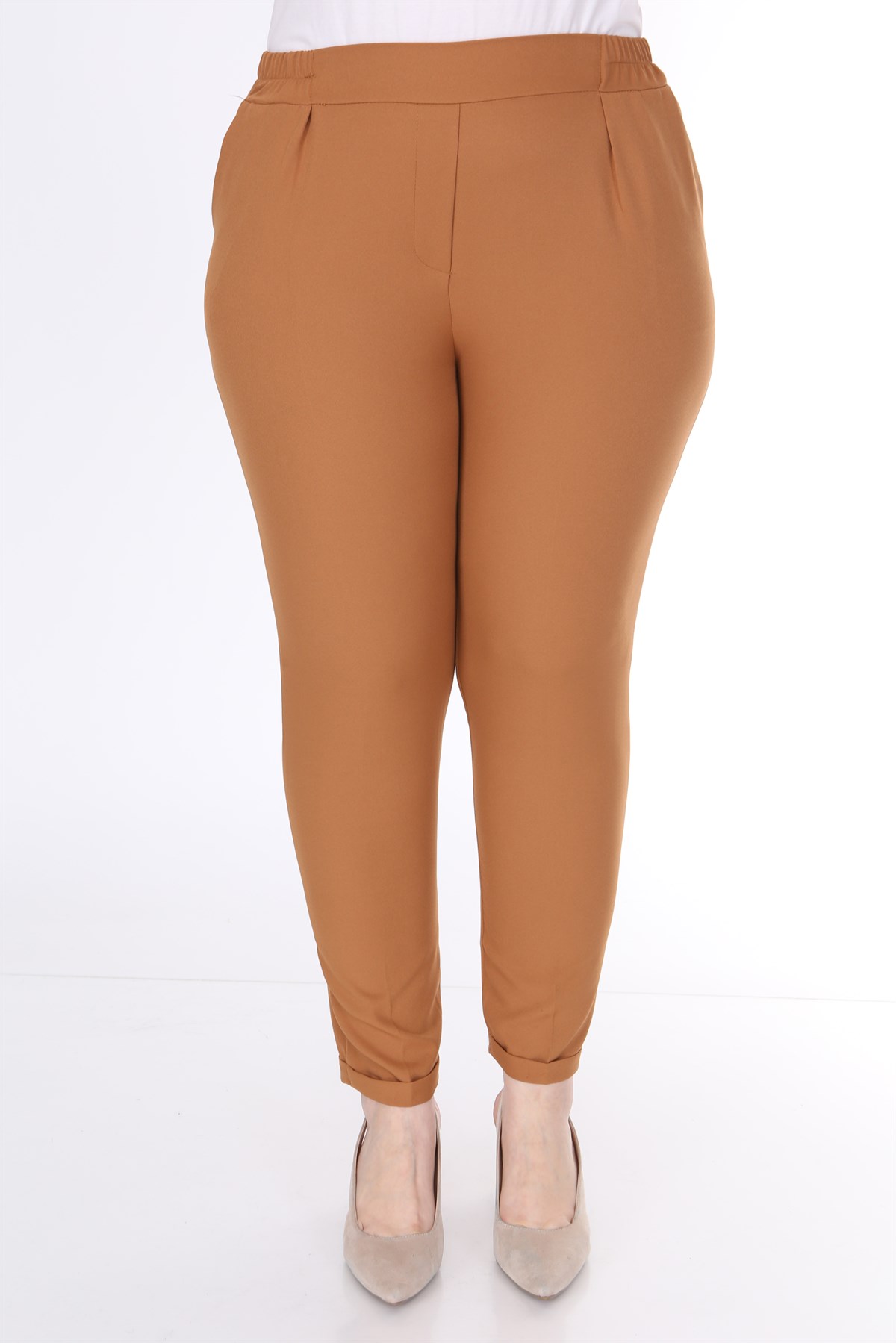 Bilek Boy Kumaş Pantolon Taba Taba 0500-2
