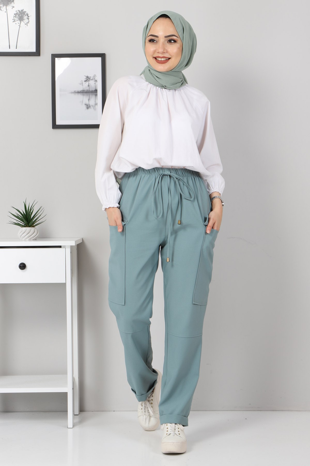 Cep Detaylı Pantolon Mint 10798