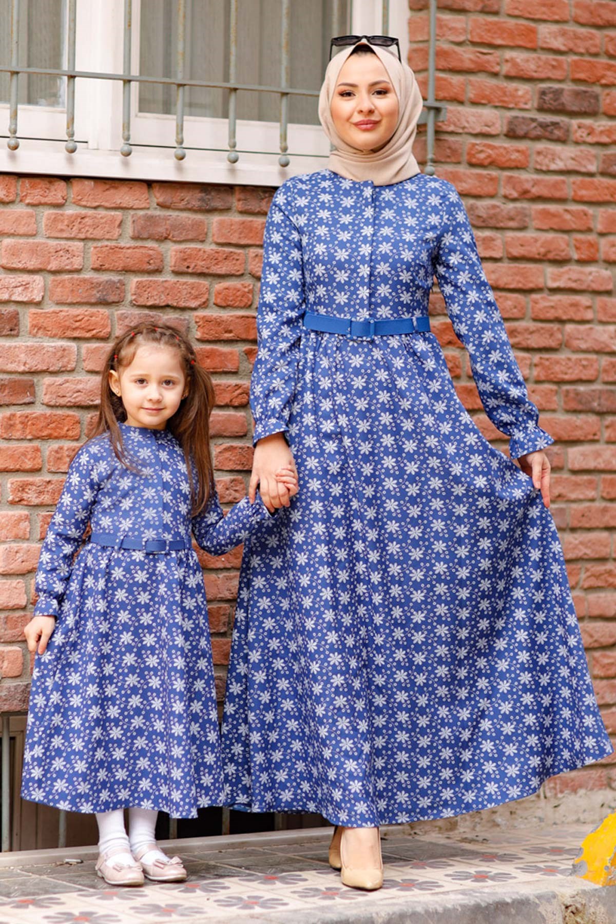 Çiçek Desenli Anne Elbise İndigo 10523
