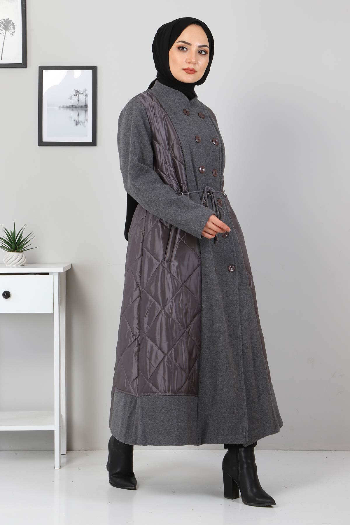 Çift Düğmeli Kaşe Füme 2357