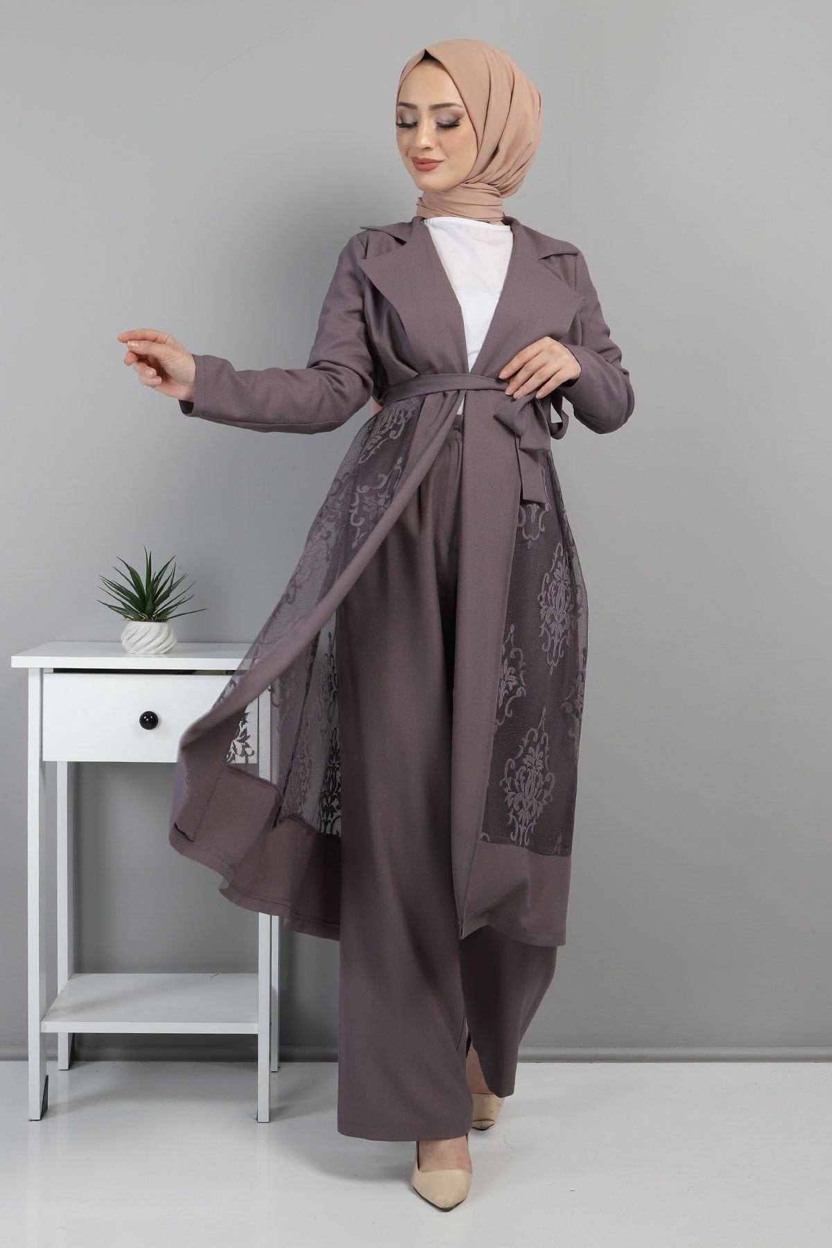 Dantelli Takım Antrasit 8543