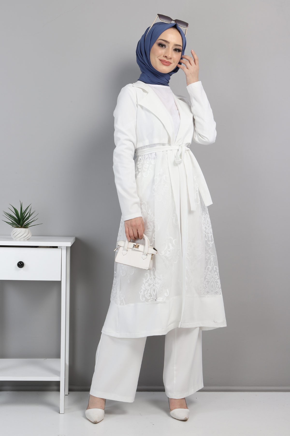Dantelli Takım Beyaz 8543