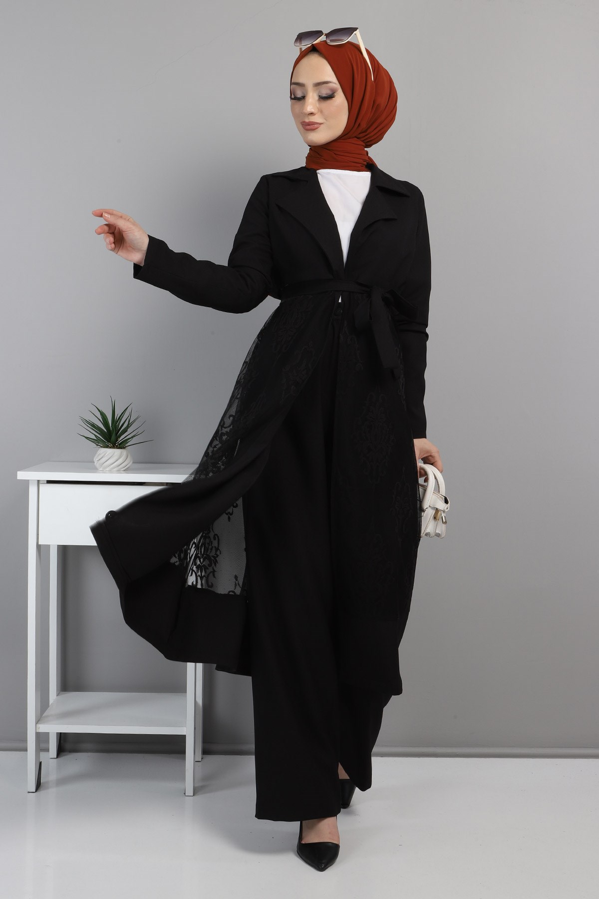 Dantelli Takım Siyah 8543