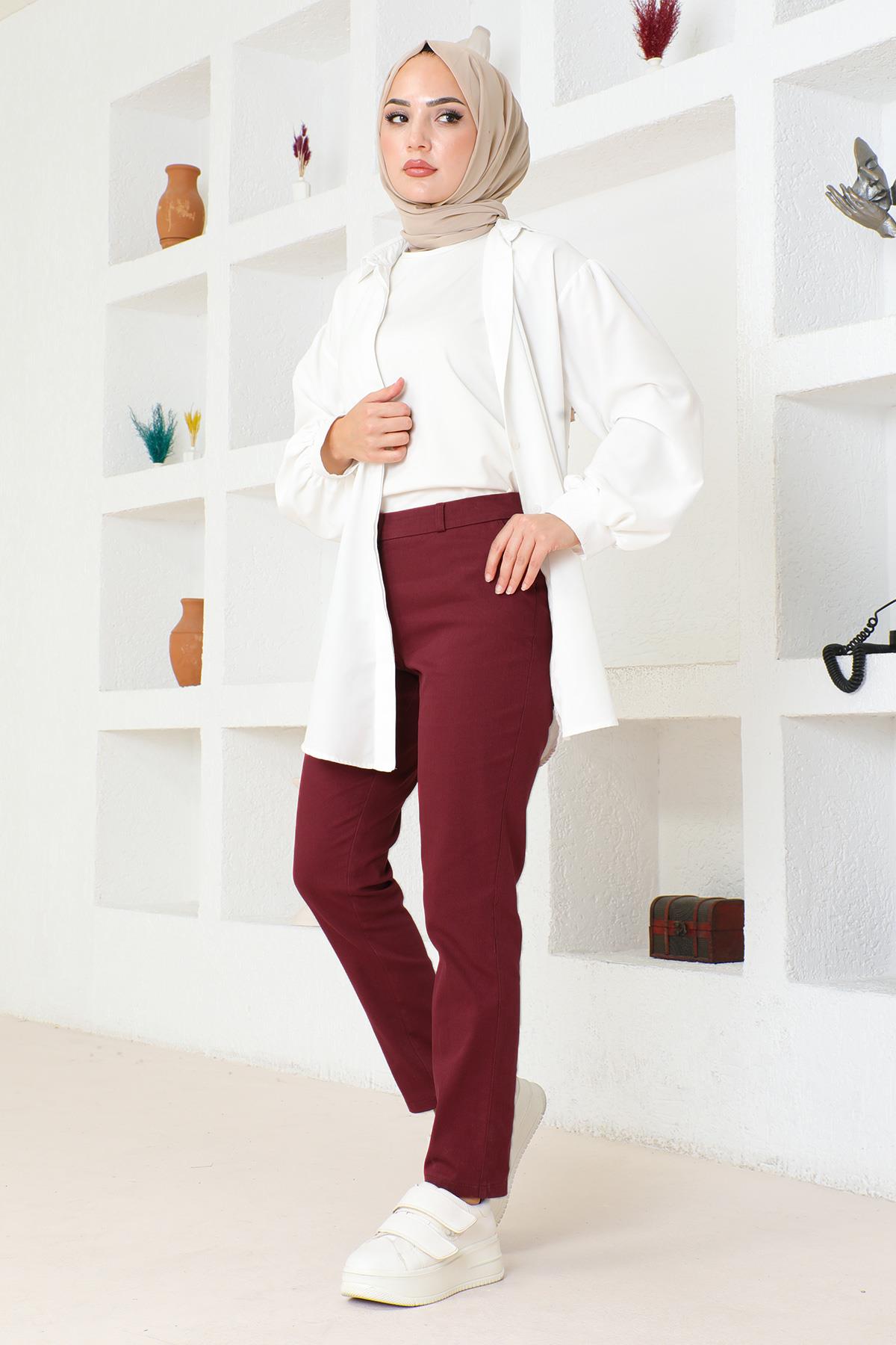 Dar Paça Pantolon Bordo 6108