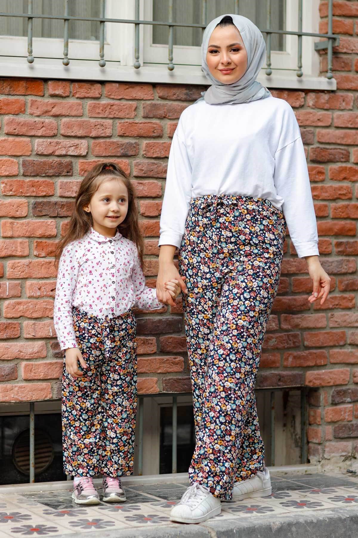 Desenli Çocuk Pantolon Siyah 10628