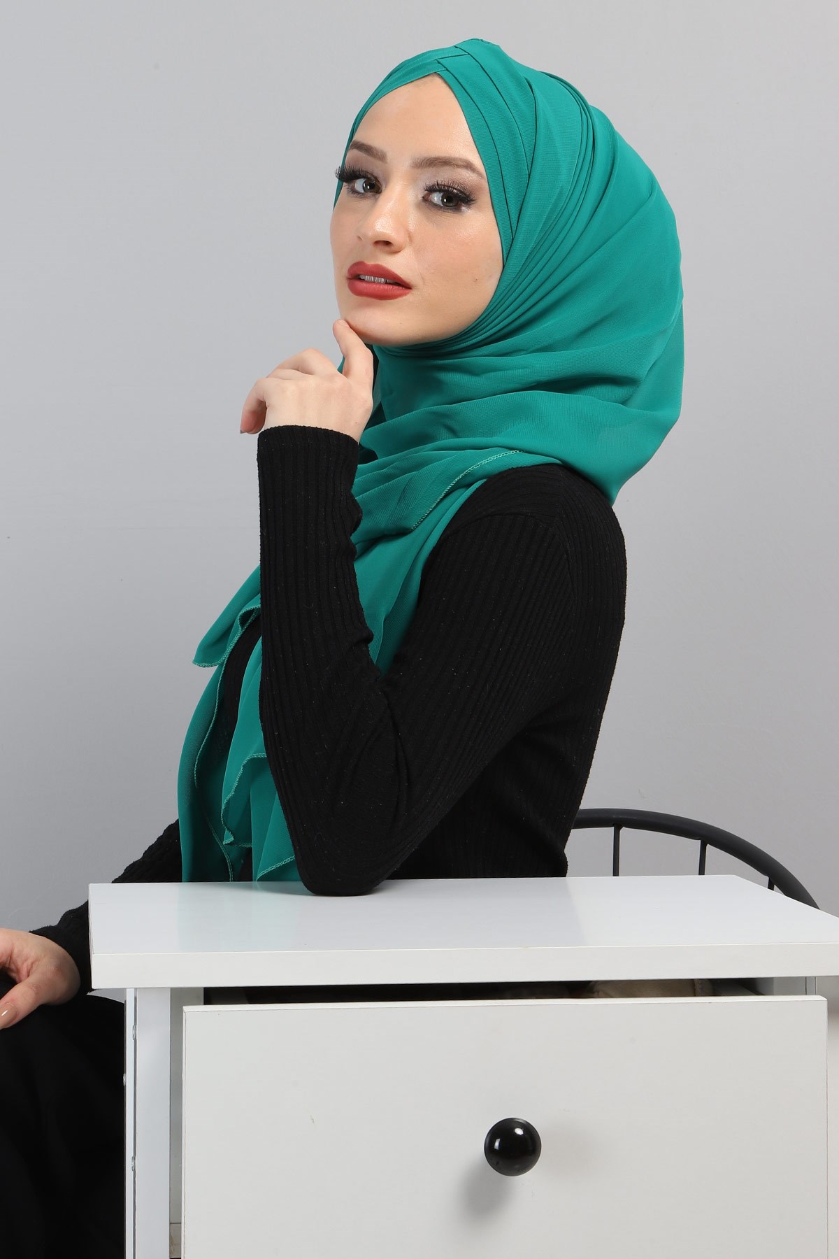Drapeli Şifon Şal Mint 3013