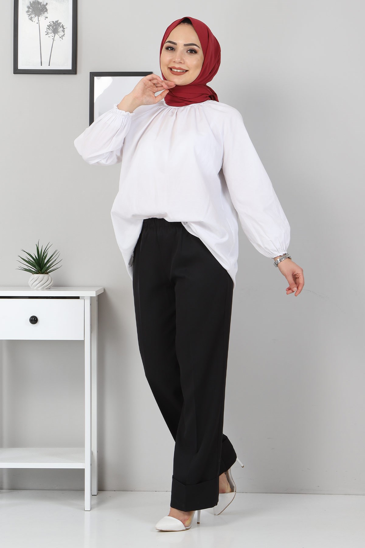 Duble Paça Kumaş Pantolon Siyah 10659