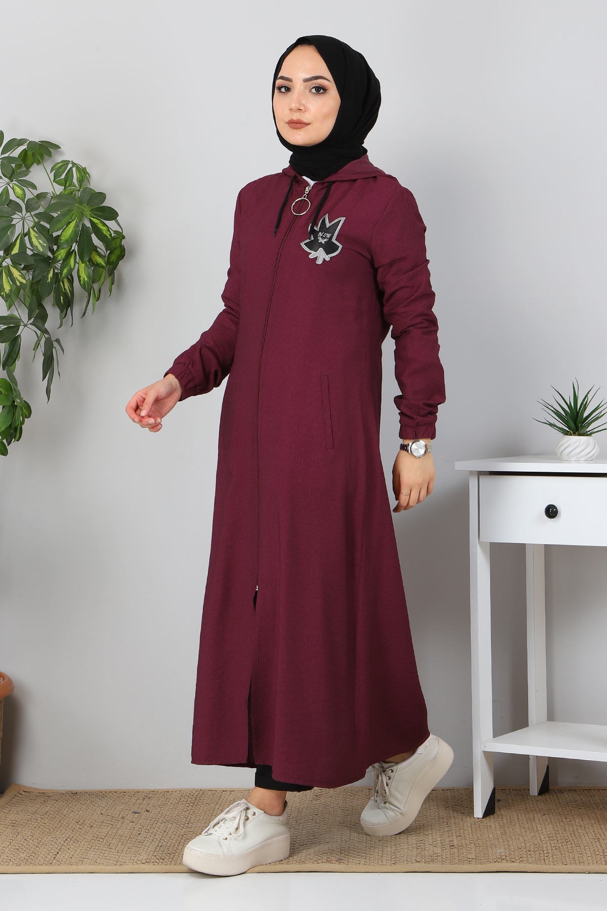 Fermuarlı Bağcıklı Kap Mürdüm 10095