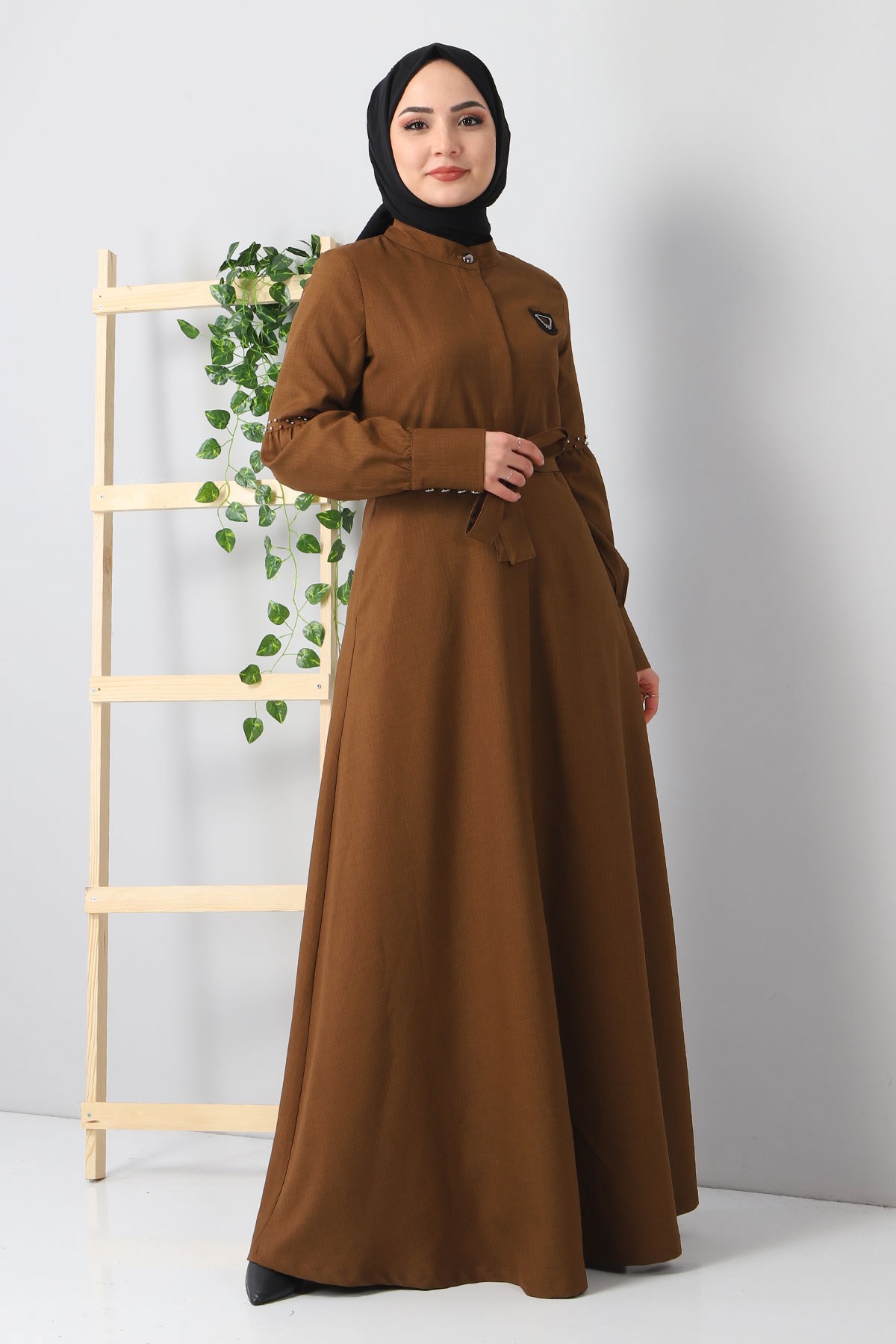 İnci Detaylı Ferace Taba 9094