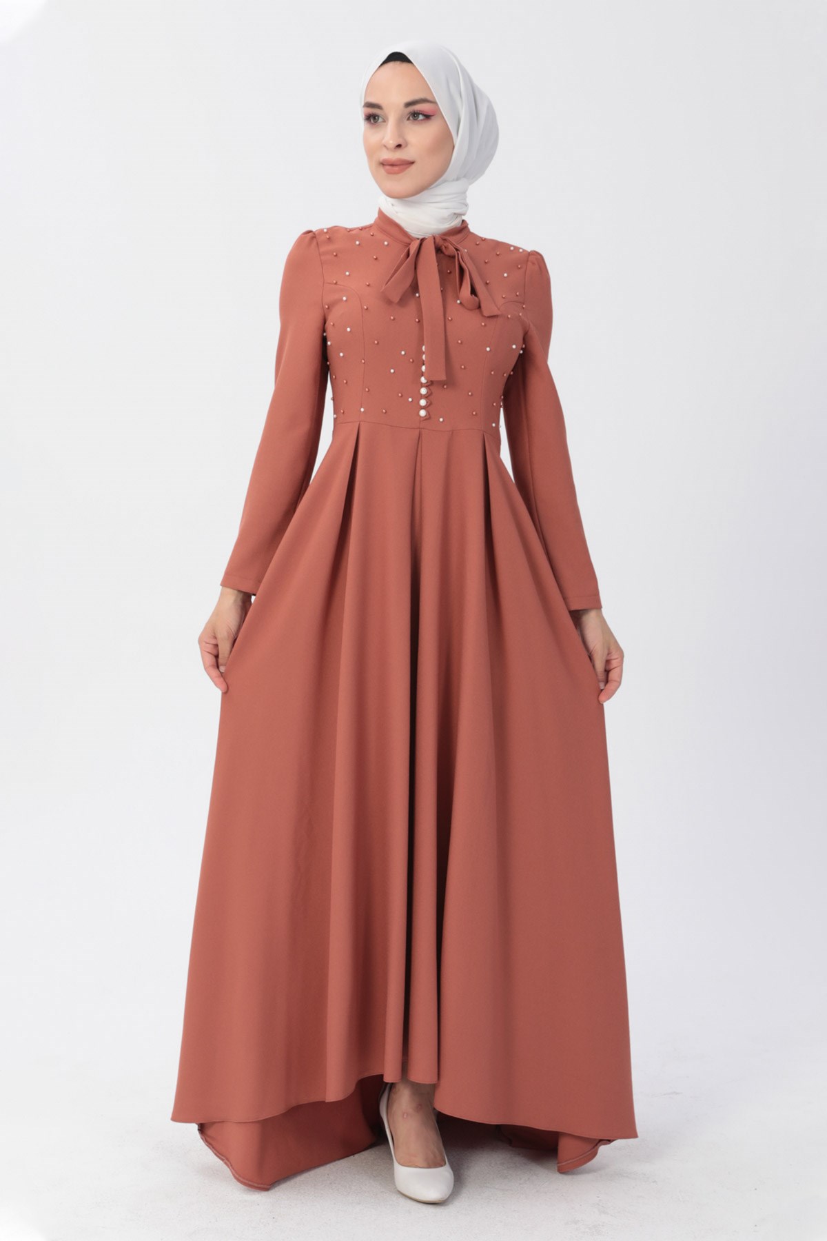 İncili Elbise Somon 8352