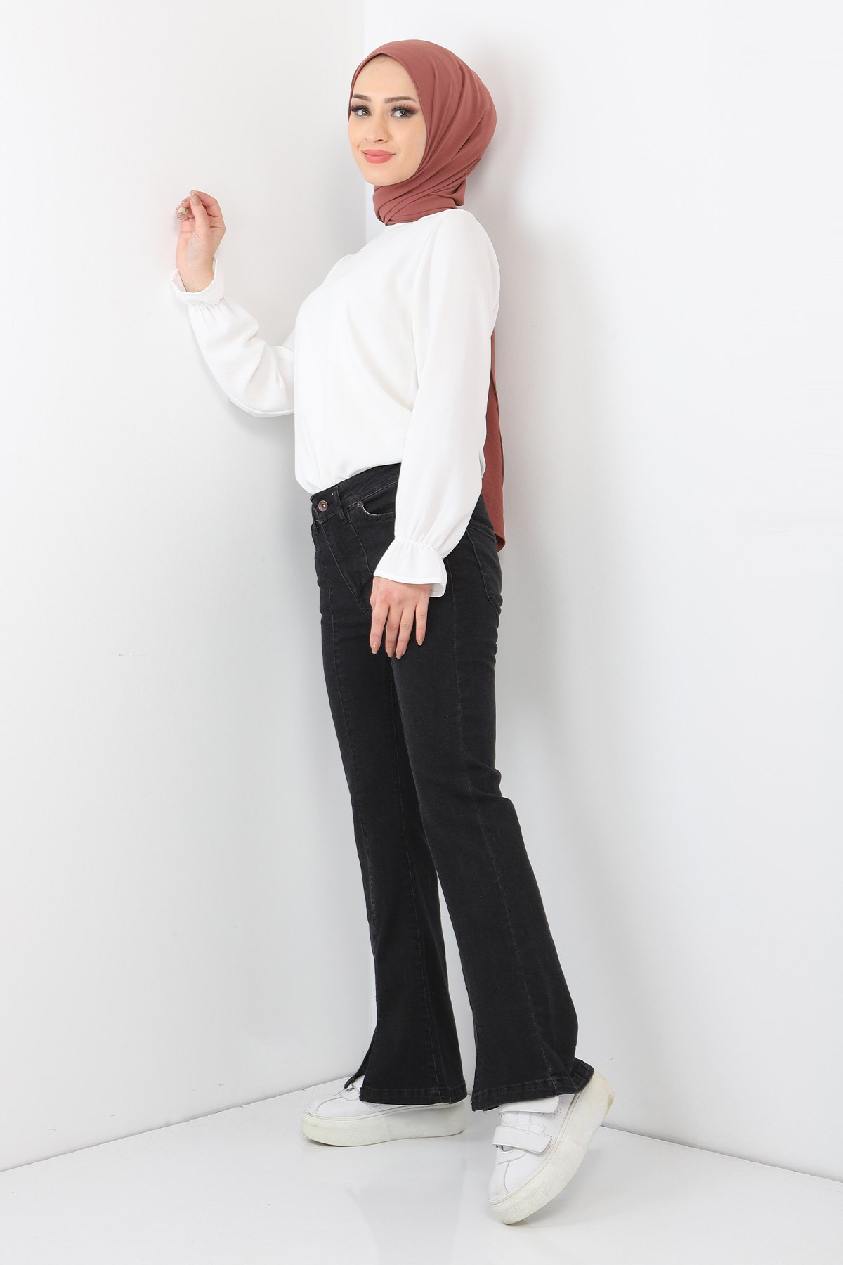 İspanyol Paça Kot Pantolon Siyah 6029