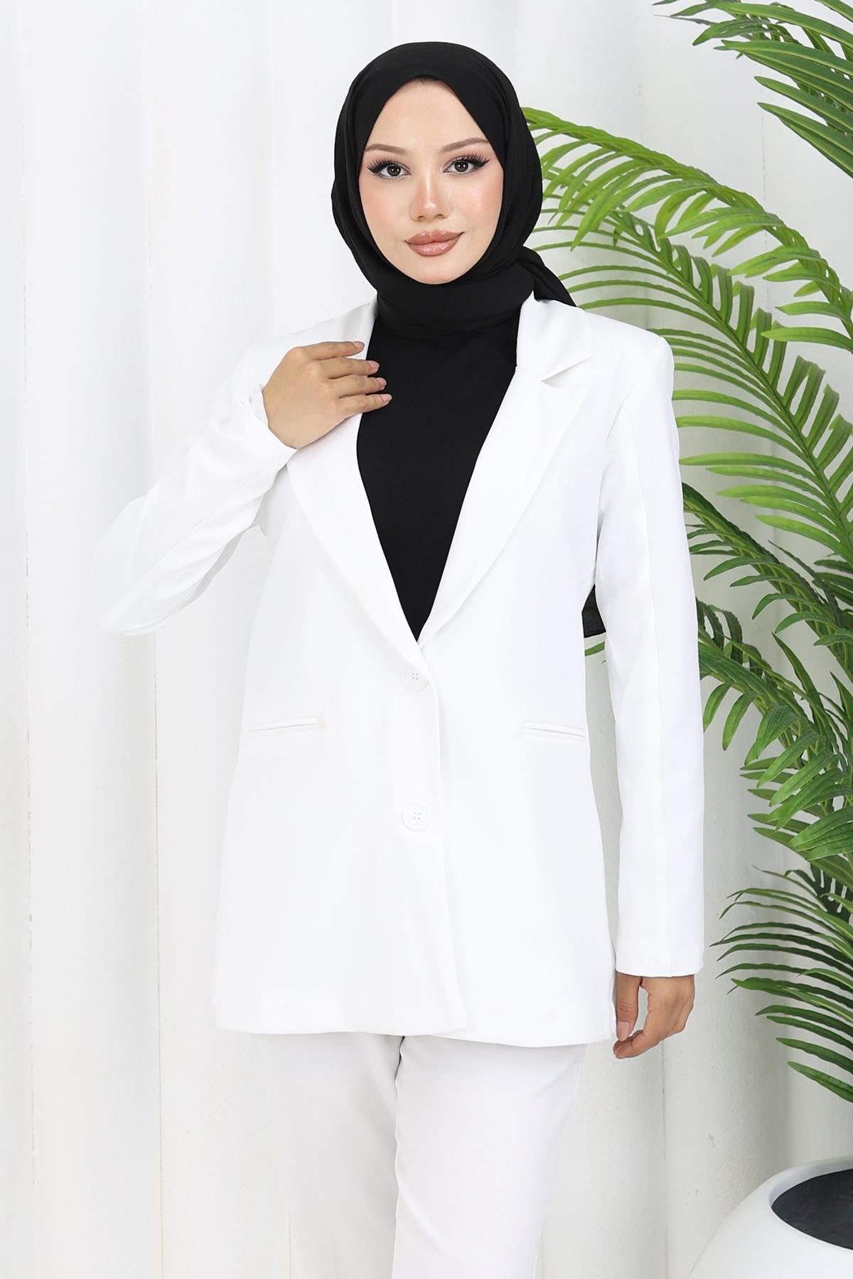 Kadın Ceket Beyaz 6146