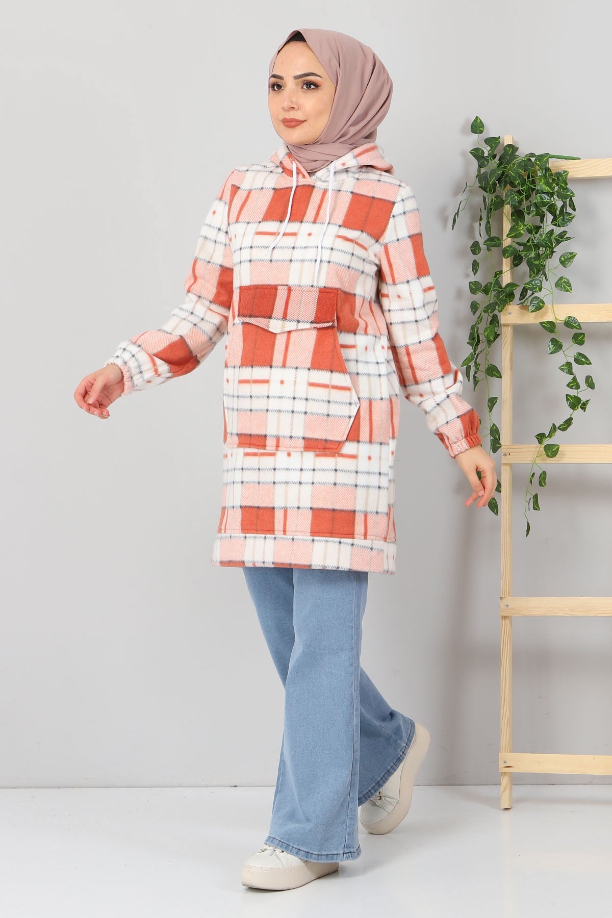 Kanguru Cepli Polar Sweatshirt Kiremit 10801