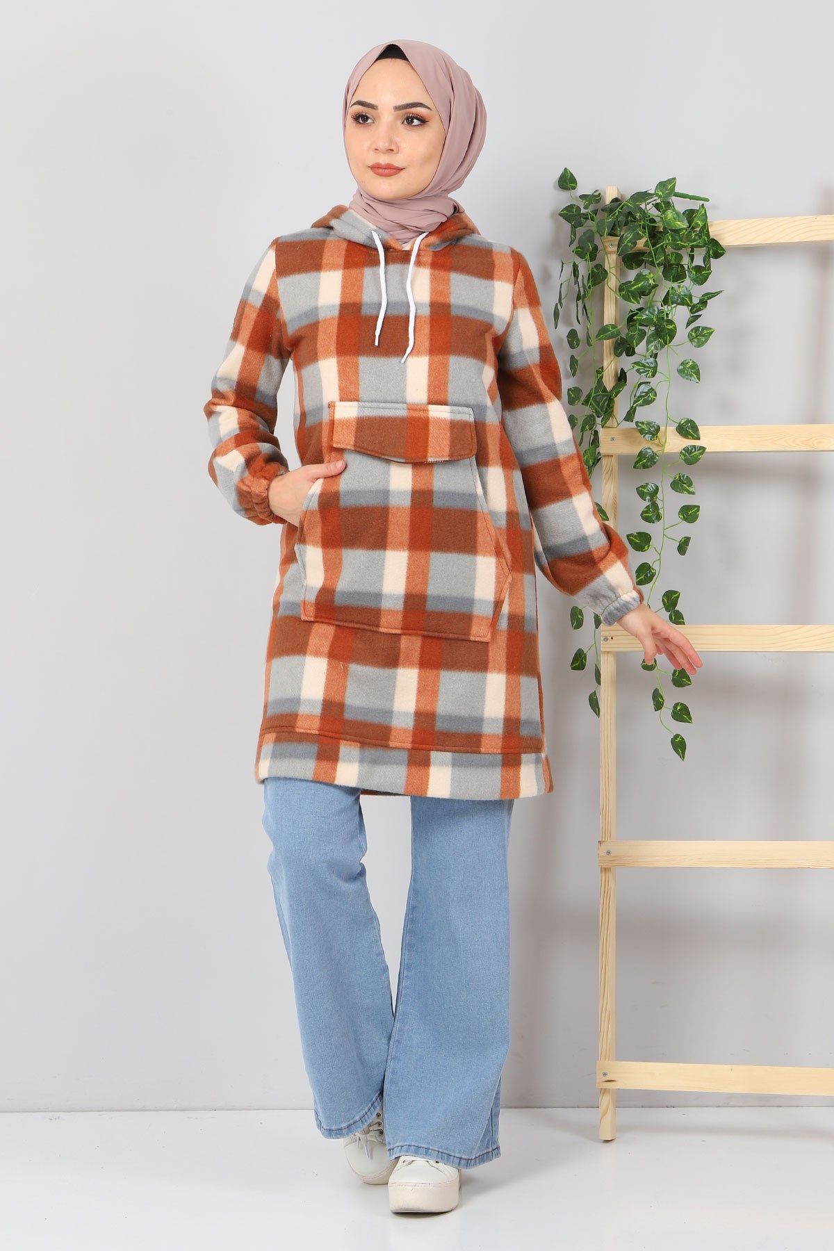 Kanguru Cepli Polar Sweatshirt Taba 10801