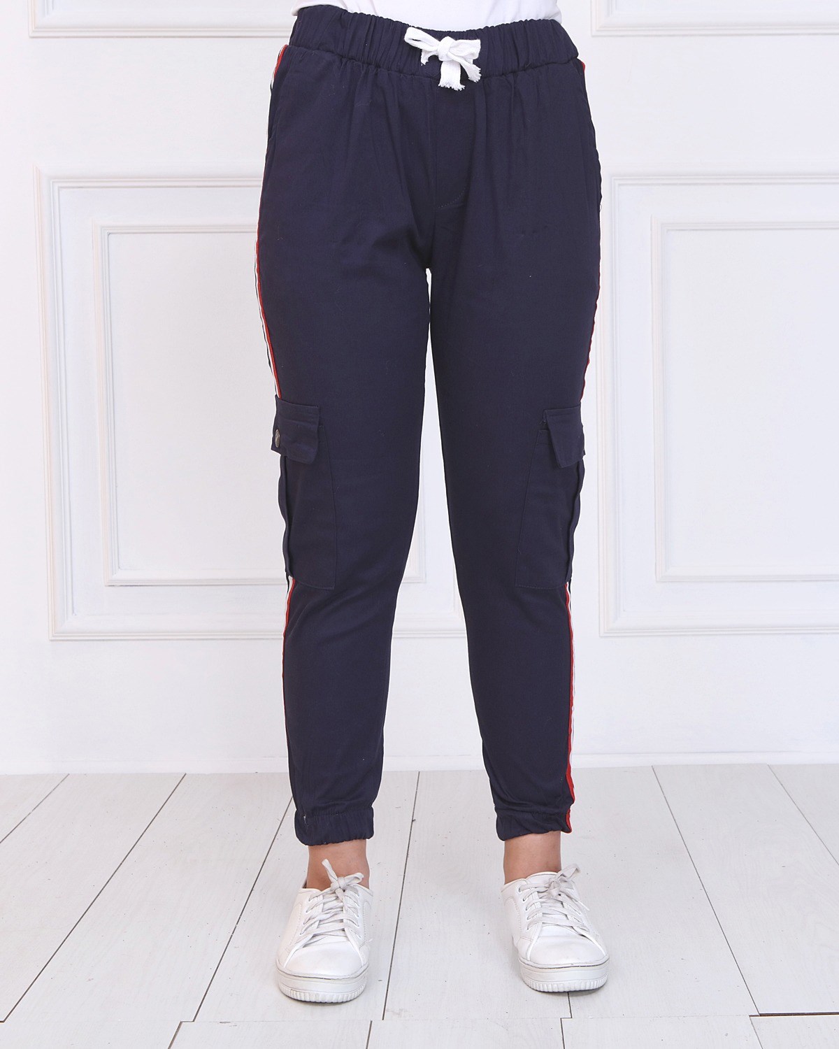 Kargo Cepli Tesettür Pantolon Lacivert Lacivert 8457-2