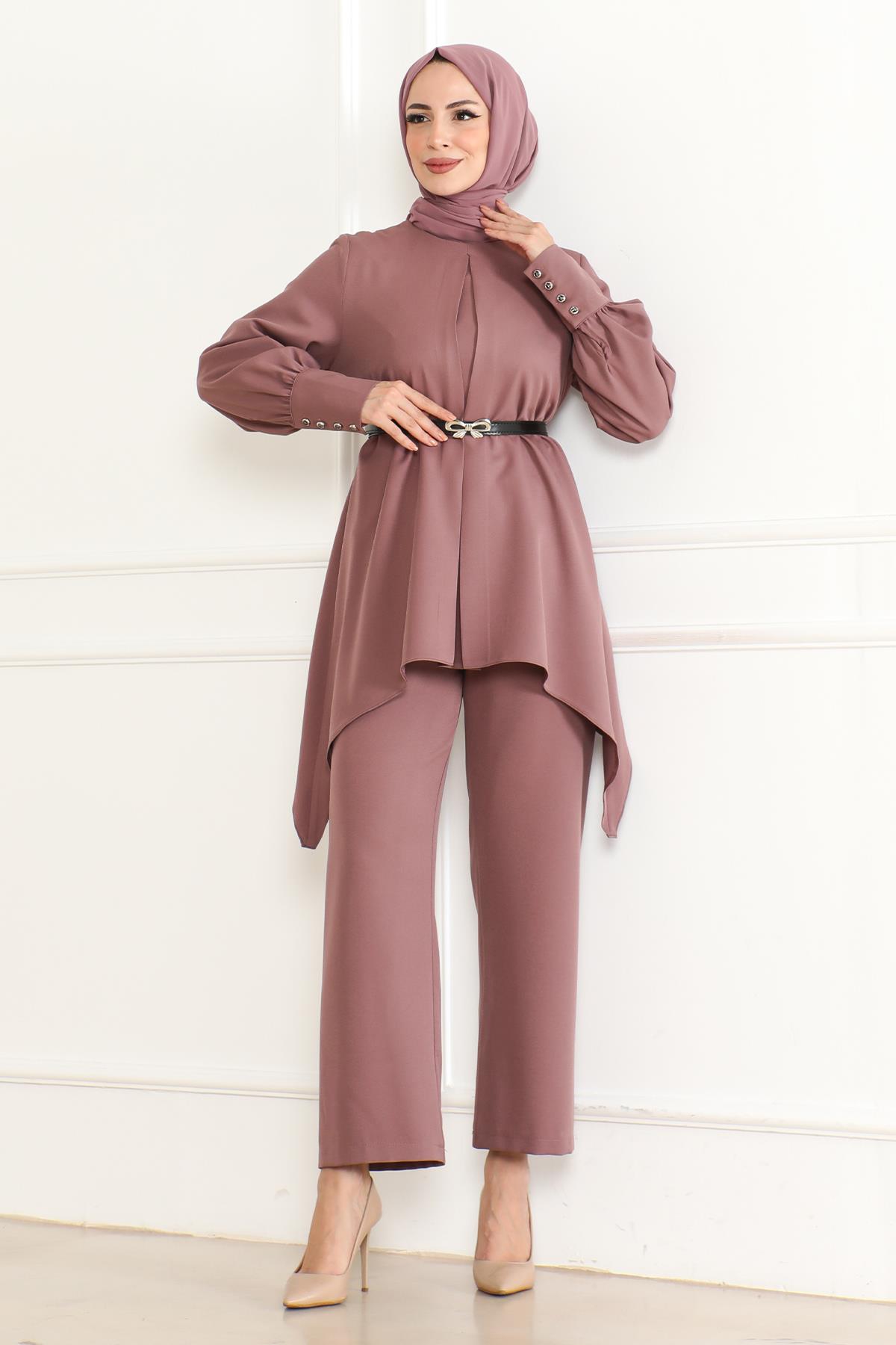 Kemer Detaylı Takım Gül Kurusu Gül Kurusu MSW19001-3