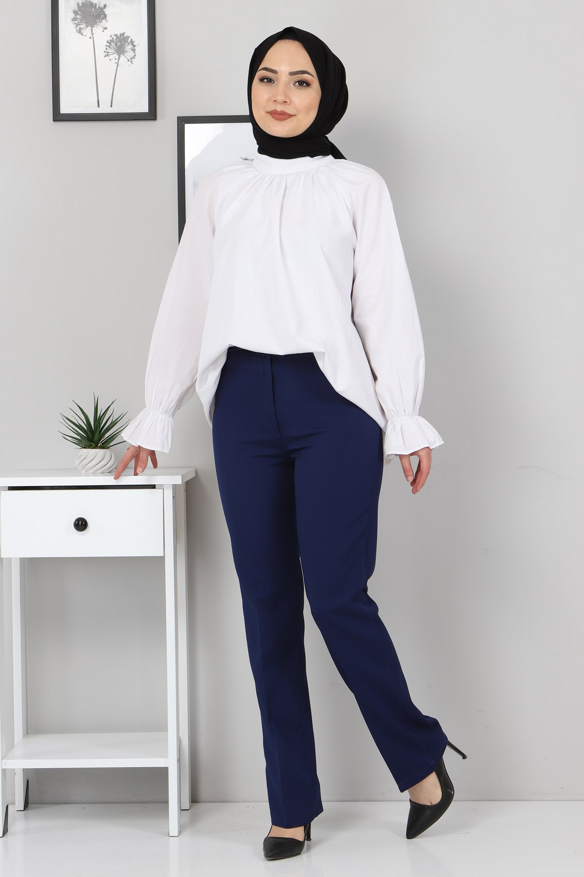 Kumaş Pantolon İndigo 8573
