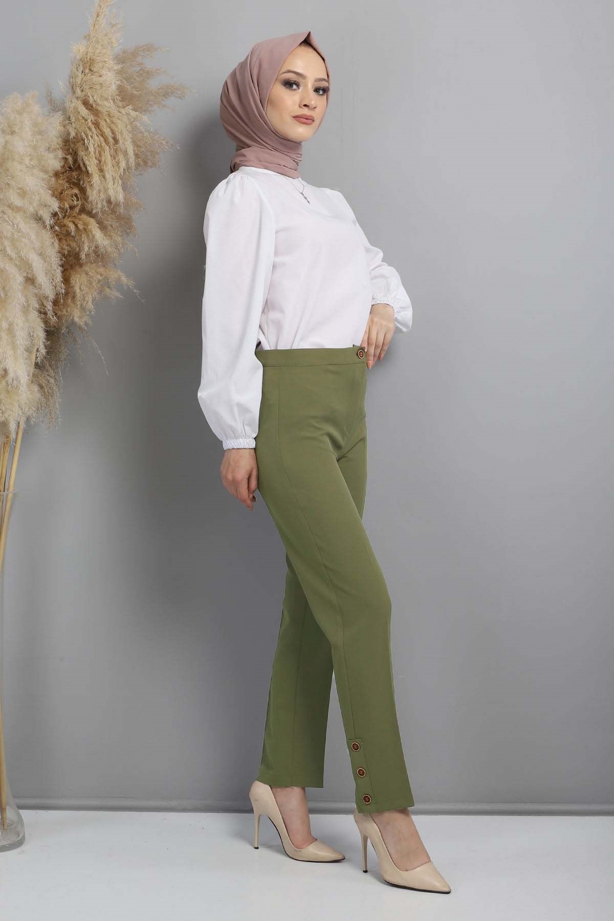 Kumaş Pantolon Yeşil 10630