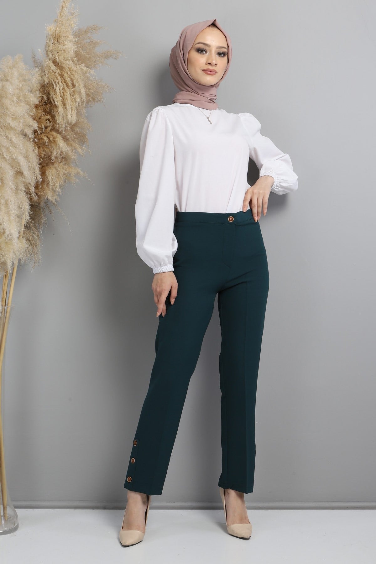 Kumaş Pantolon Zümrüt 10630