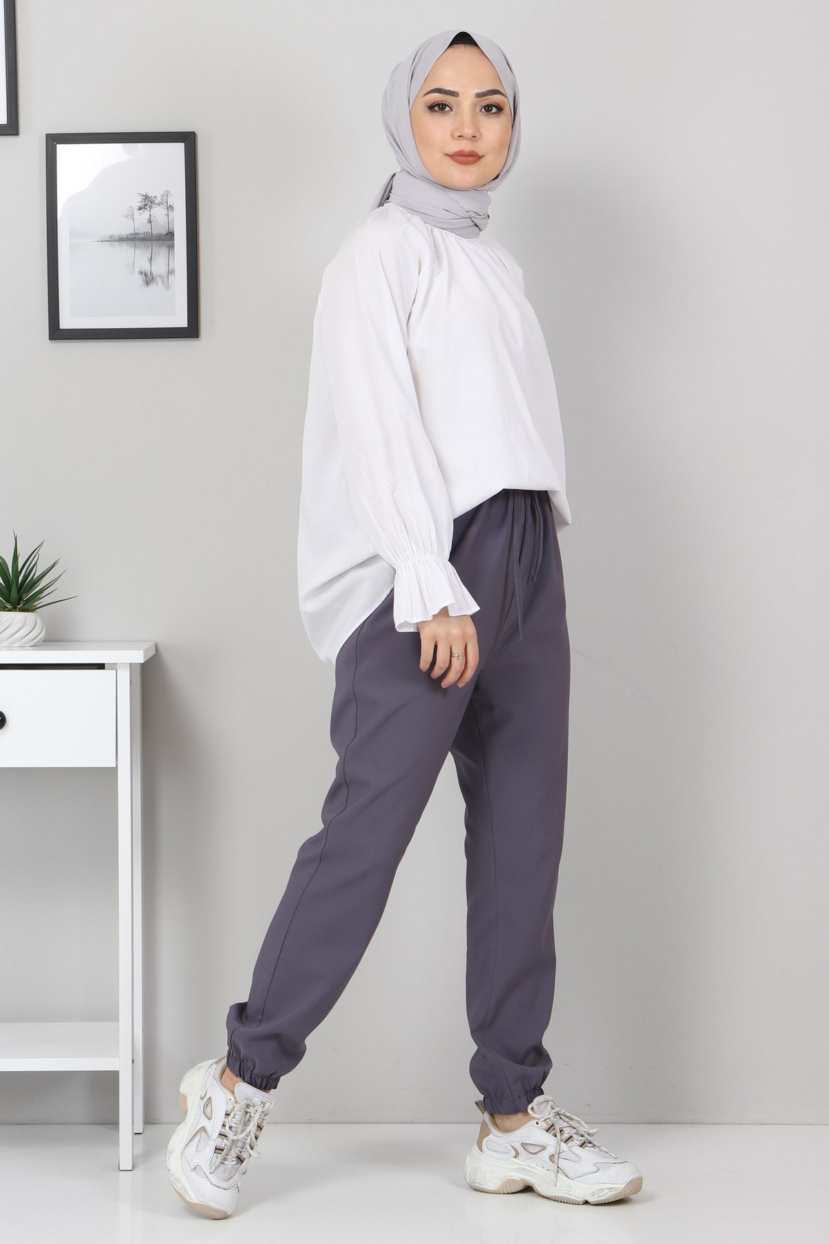Lastik Detaylı Pantolon Antrasit 10266
