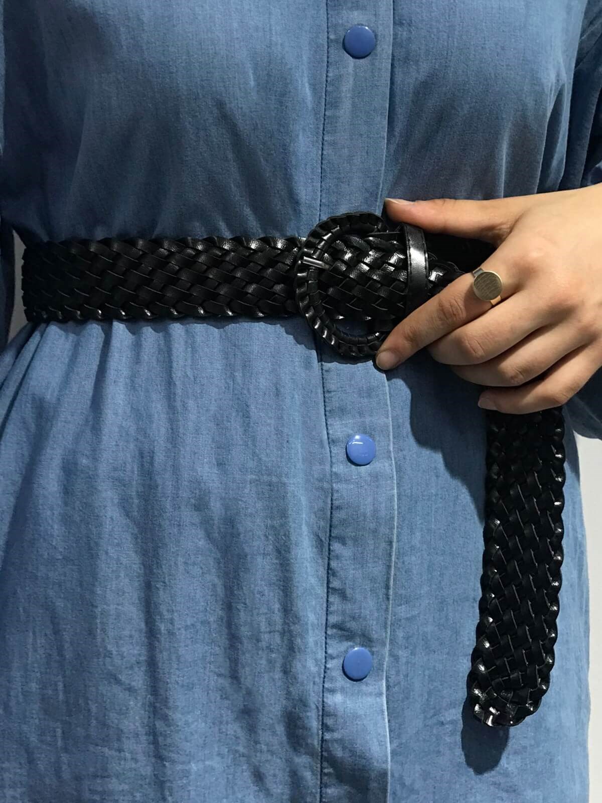 Örgü Detaylı Kemer Siyah 1161