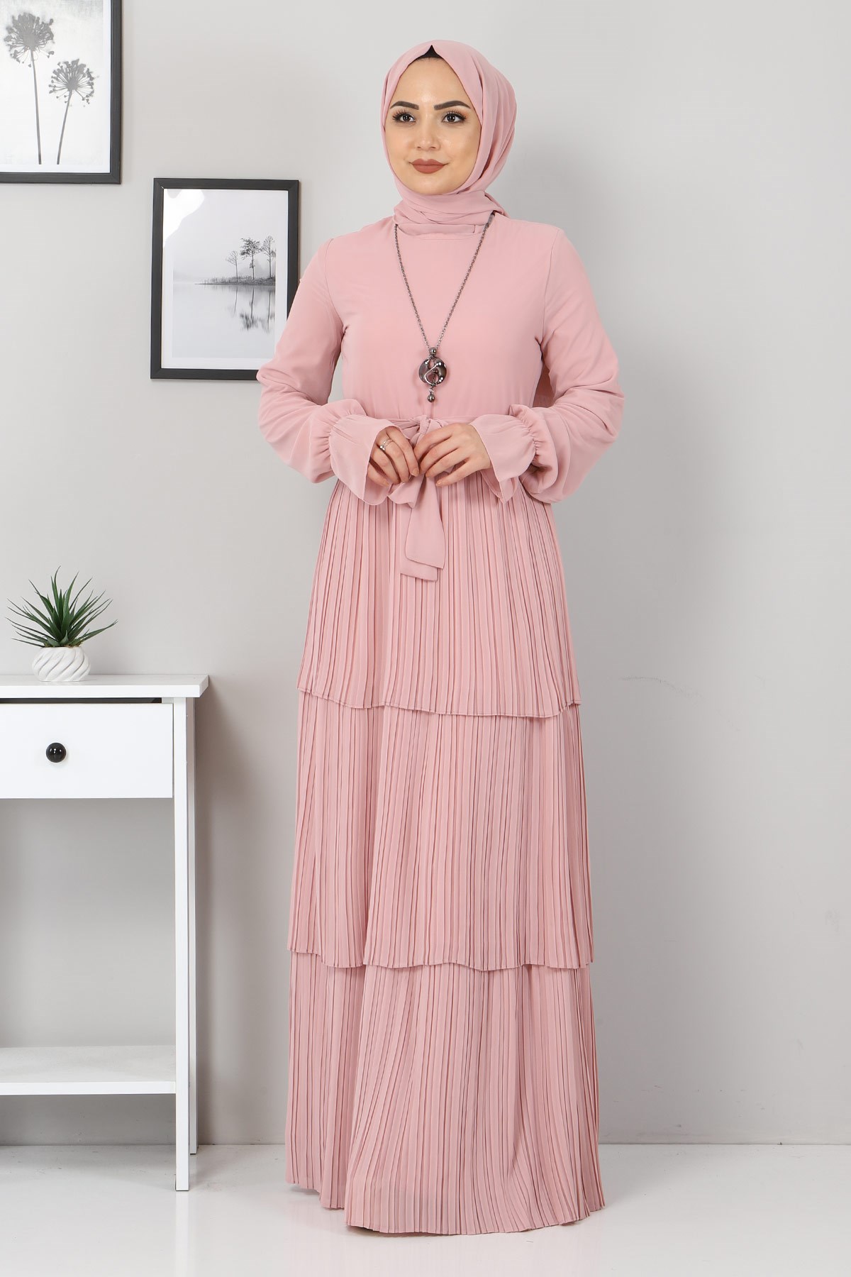 Pilise Detay Abiye Pudra 10752