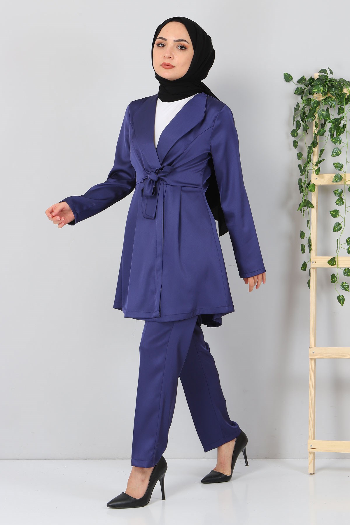 Saten Kombin İndigo 10658