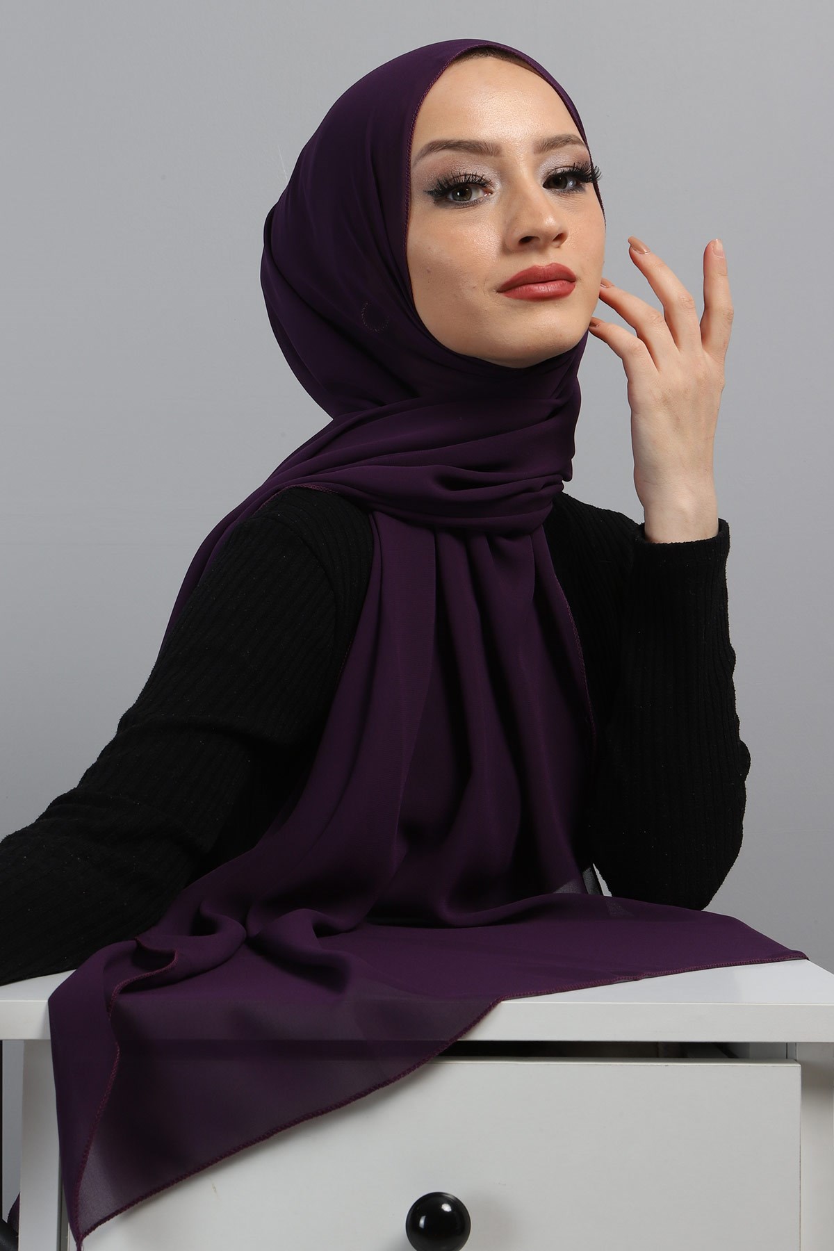 Şifon Şal Mor 3011