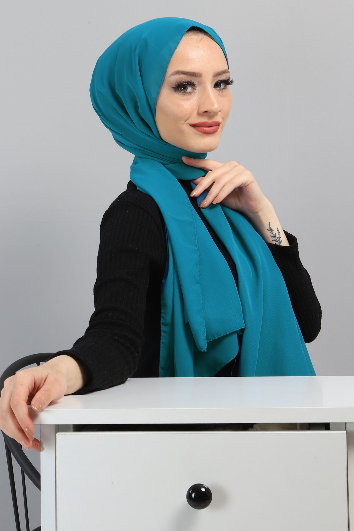 Şifon Şal Turkuaz 3011