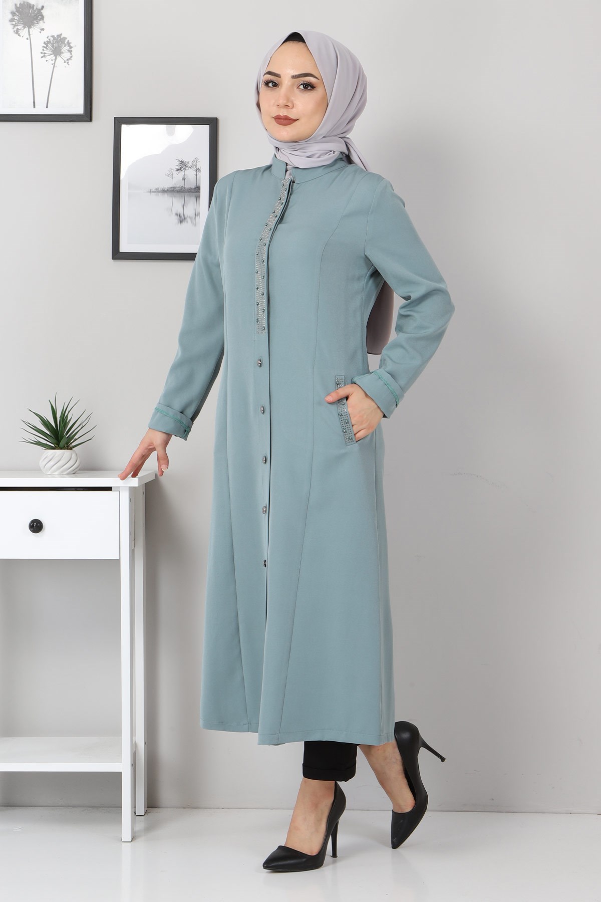 Taş Detaylı Tunik Mint 10767