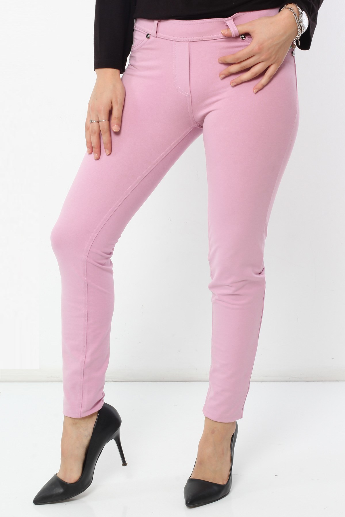 Tayt Pantolon Pembe Pembe 0444-2