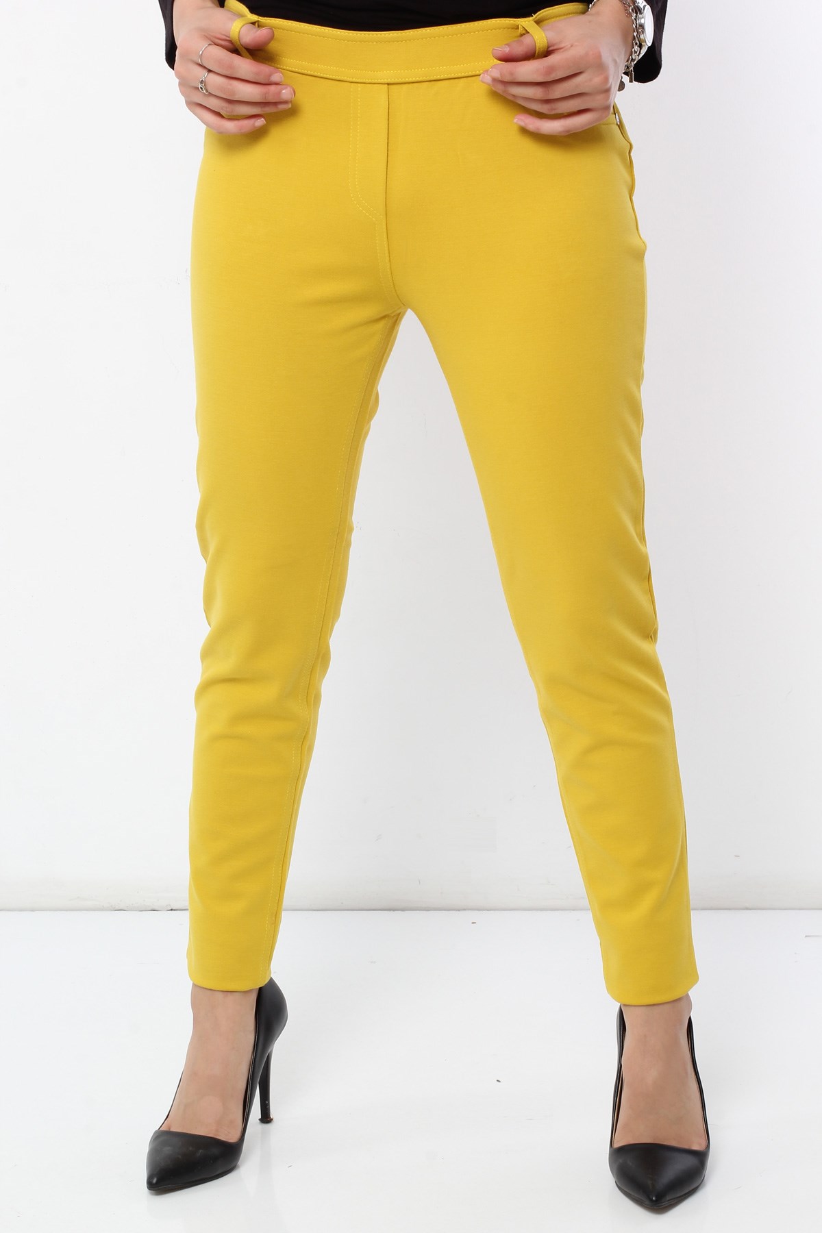 Tayt Pantolon Sarı Sarı 0444-3