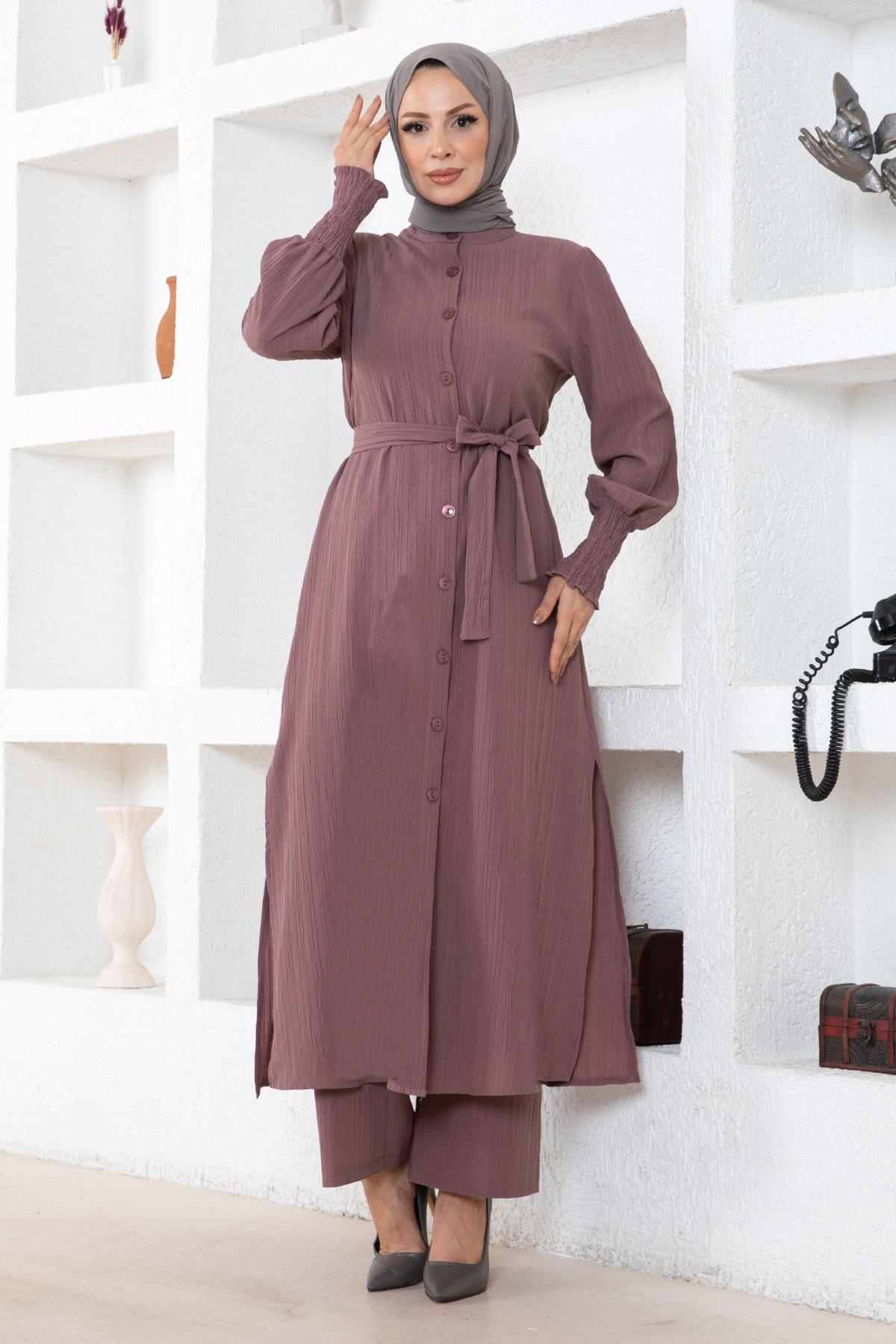 Yırtmaç Detaylı Takım Gül Kurusu Gül Kurusu MSW19233-3