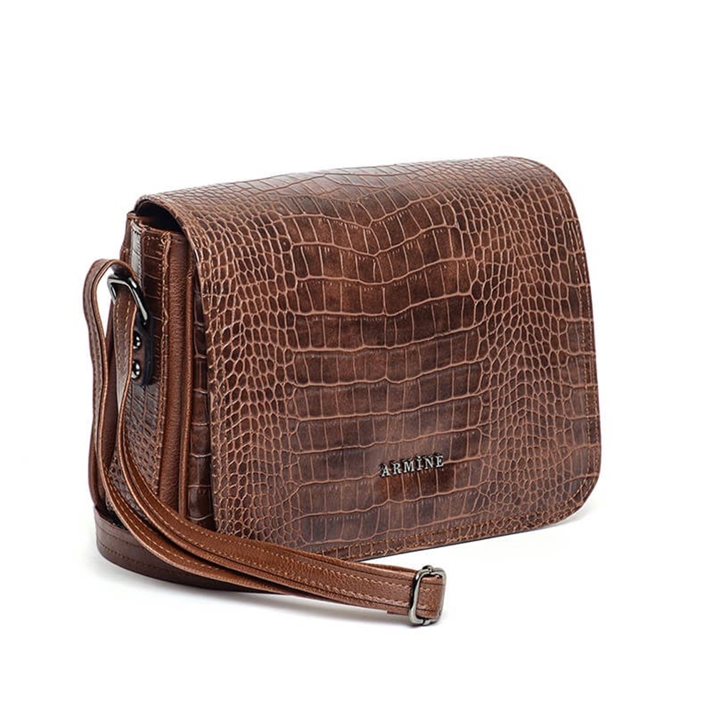 Armine Taba Kadın Kroko Postacı Çantası
