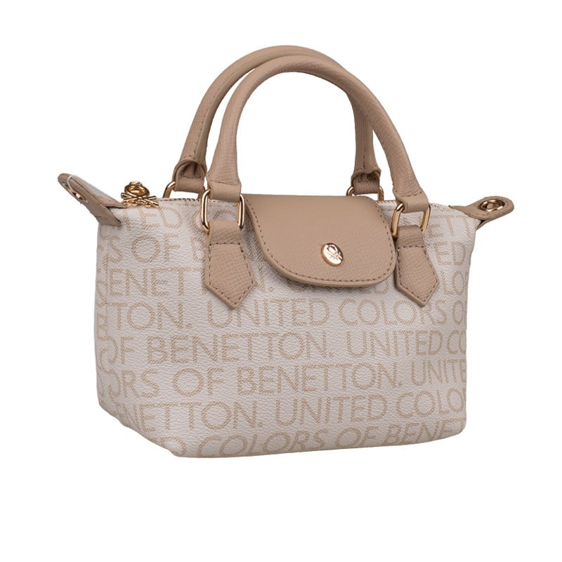 Benetton Bej  Kadın Monogram Çapraz Çanta BNT 1833