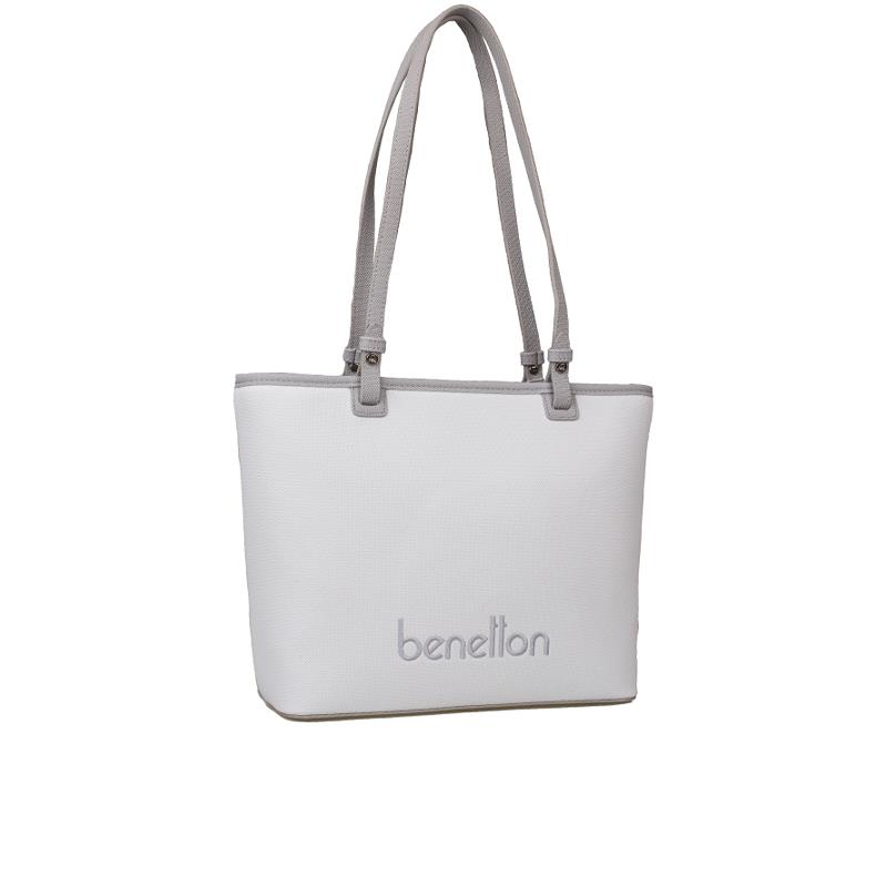 Benetton Beyaz  Kadın Nano Büyük Boy Kol Çantası BNT 1583