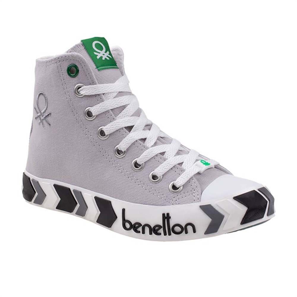 Benetton Gri Kadın Uzun Çizgili Spor Ayakkabı BN-30621