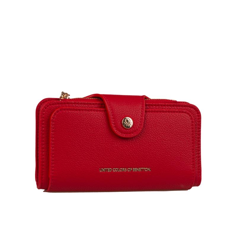 Benetton Kırmızı  Sofline Kadın Deri Geniş Cüzdan BNT 1443