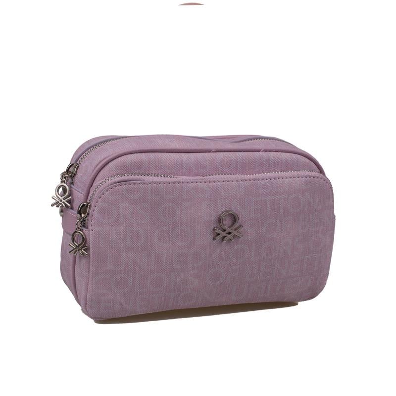 Benetton Lila  Monogram Eskitme Kadın Çapraz Çanta BNT 1292