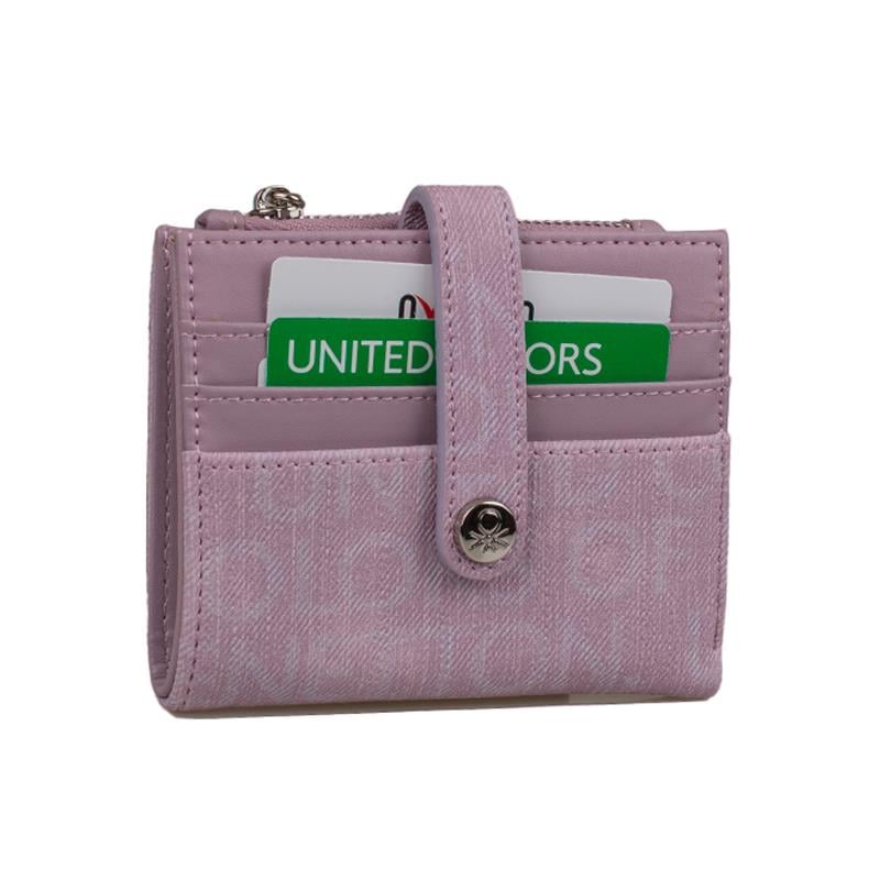 Benetton Lila  Monogram Eskitme Kadın Küçük Kartlık BNT 1309