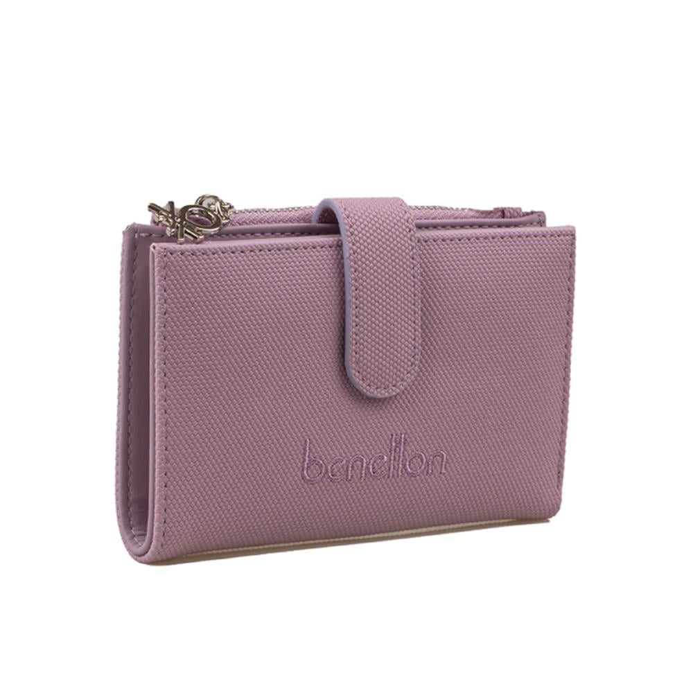 Benetton Lila  Nano Orta Boy Kartlık Kadın Cüzdan BNT 1300