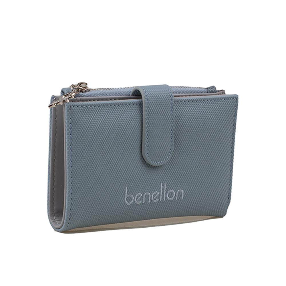 Benetton Mavi  Nano Orta Boy Kartlık Kadın Cüzdan BNT 1300