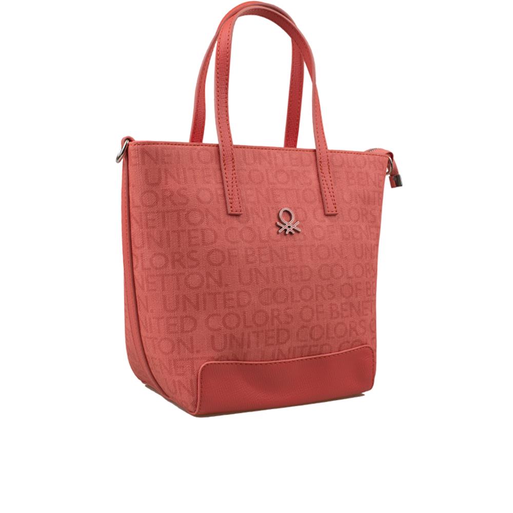 Benetton Mercan  Monogram Eskitme Kadın El Çantası BNT 1331