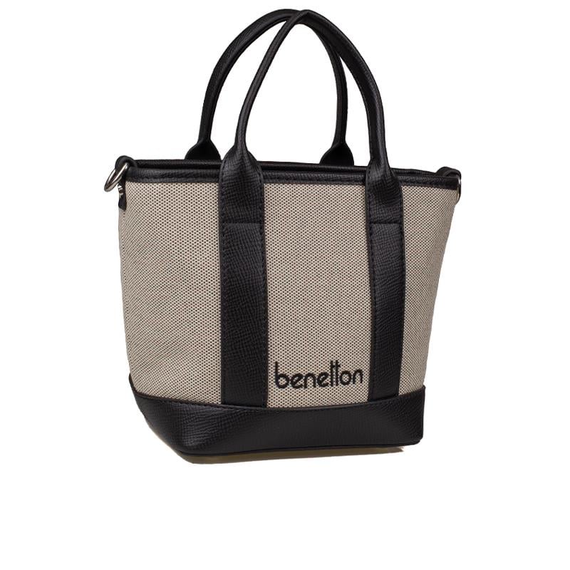 Benetton Siyah  Kadın Cotton Hasır El Çantası BNT 1539