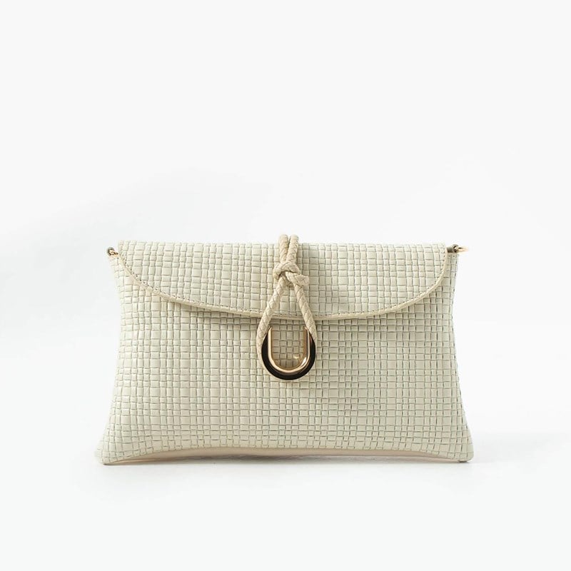 Jacquline Bej  Heryn Hasır Kadın Clutch ve Omuz Çantası