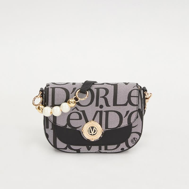 Levidor Siyah  Lisans Baskılı Çift Askılı Kadın Casual Çanta